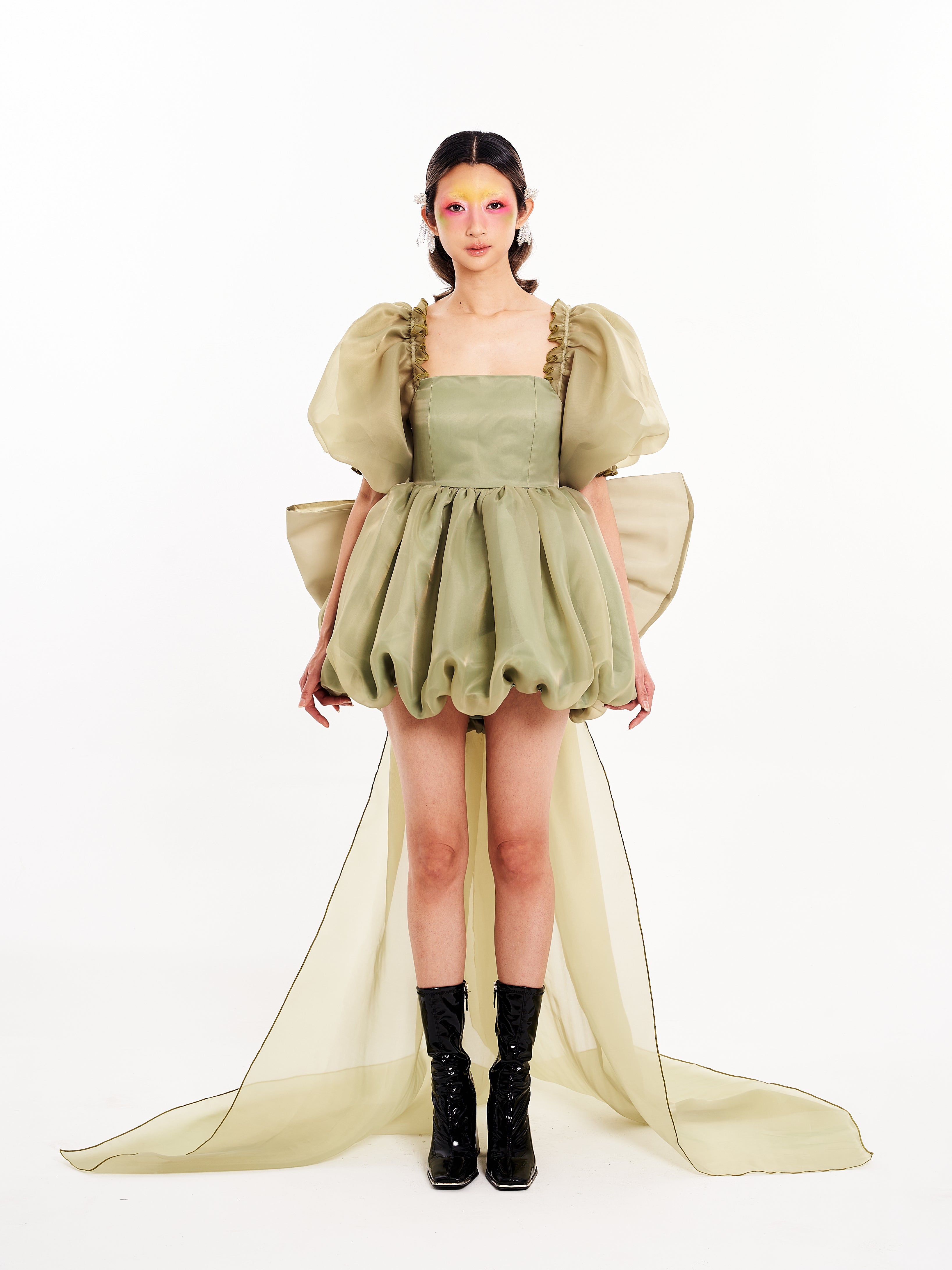 Green Bow-Backed Dress