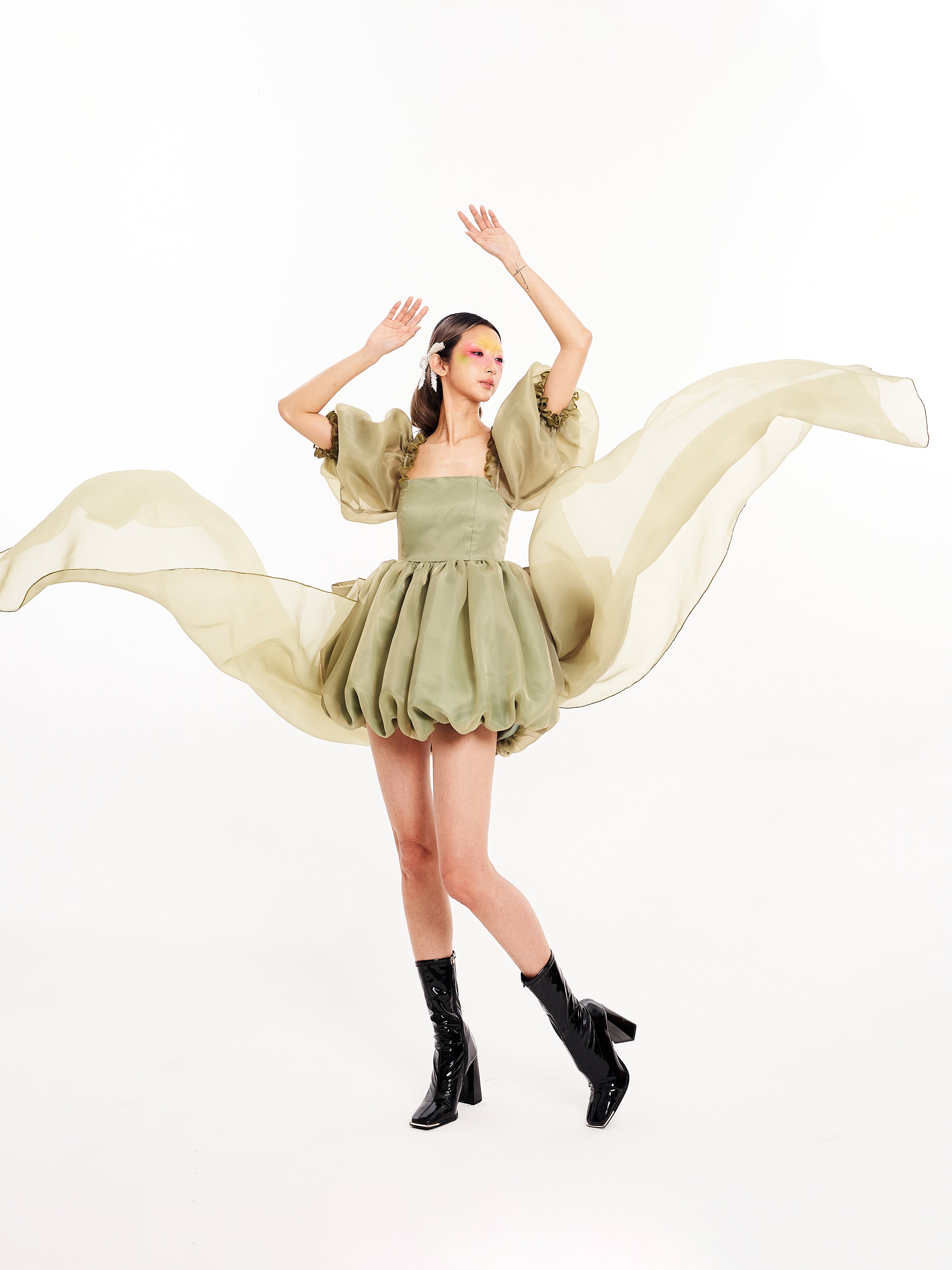 Green Bow-Backed Dress
