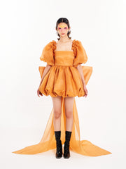 Mustard Bow-Backed Dress