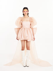 Champagne Bow-Backed Dress