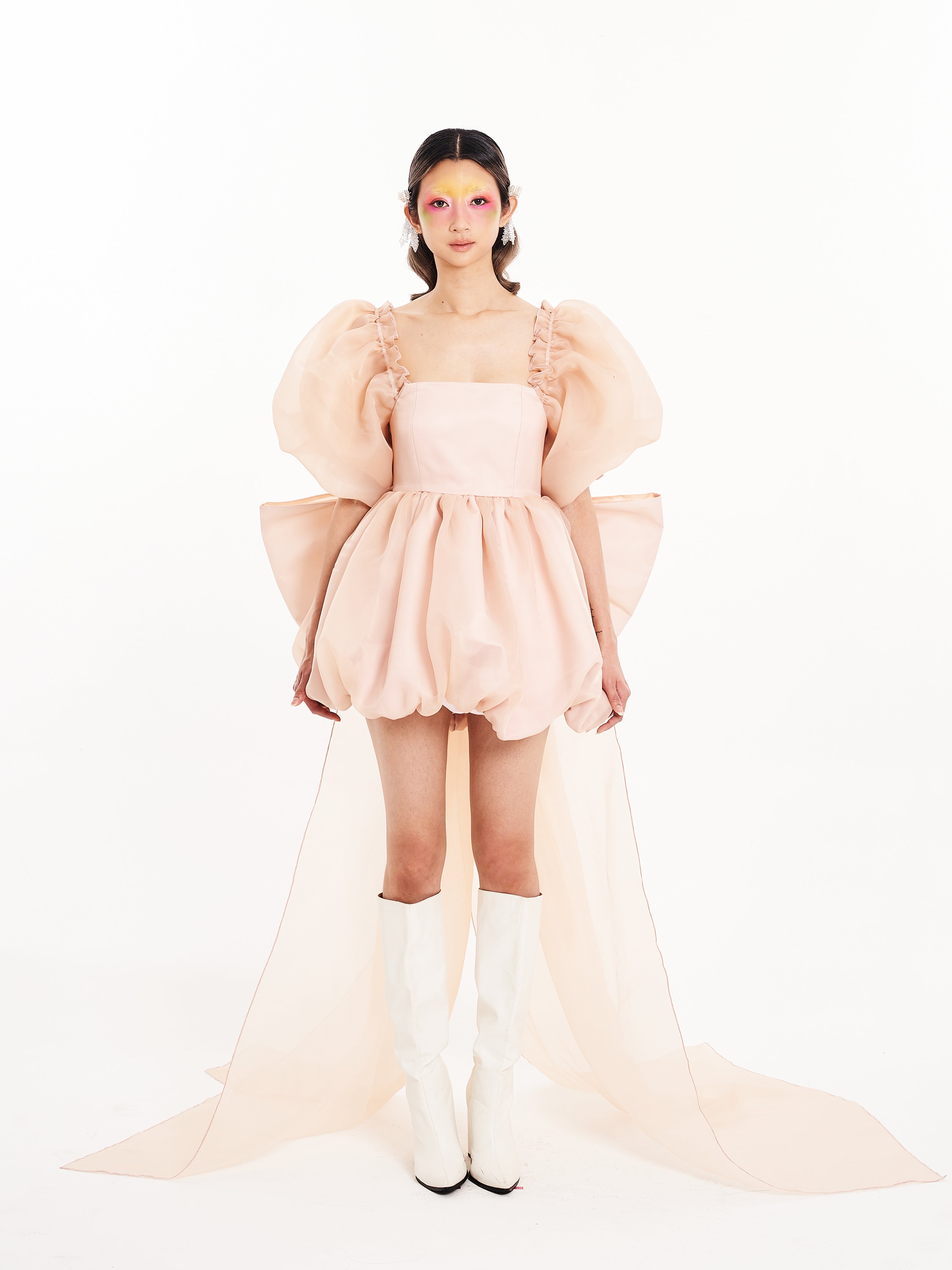 Champagne Bow-Backed Dress