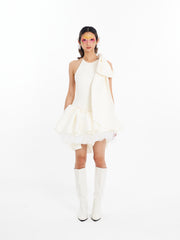 White Stacked Ribbon Dress