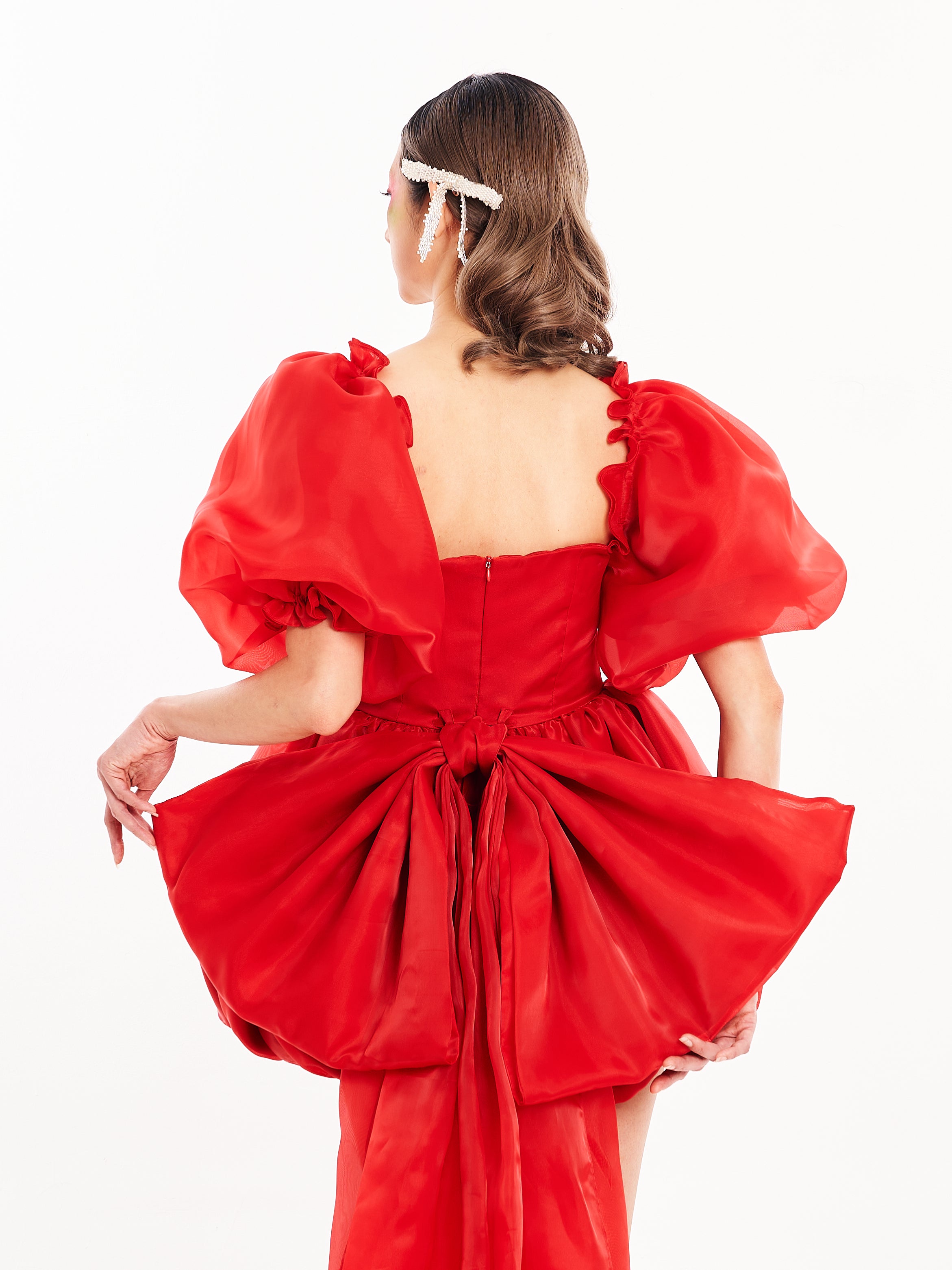 Red Bow-Backed Dress