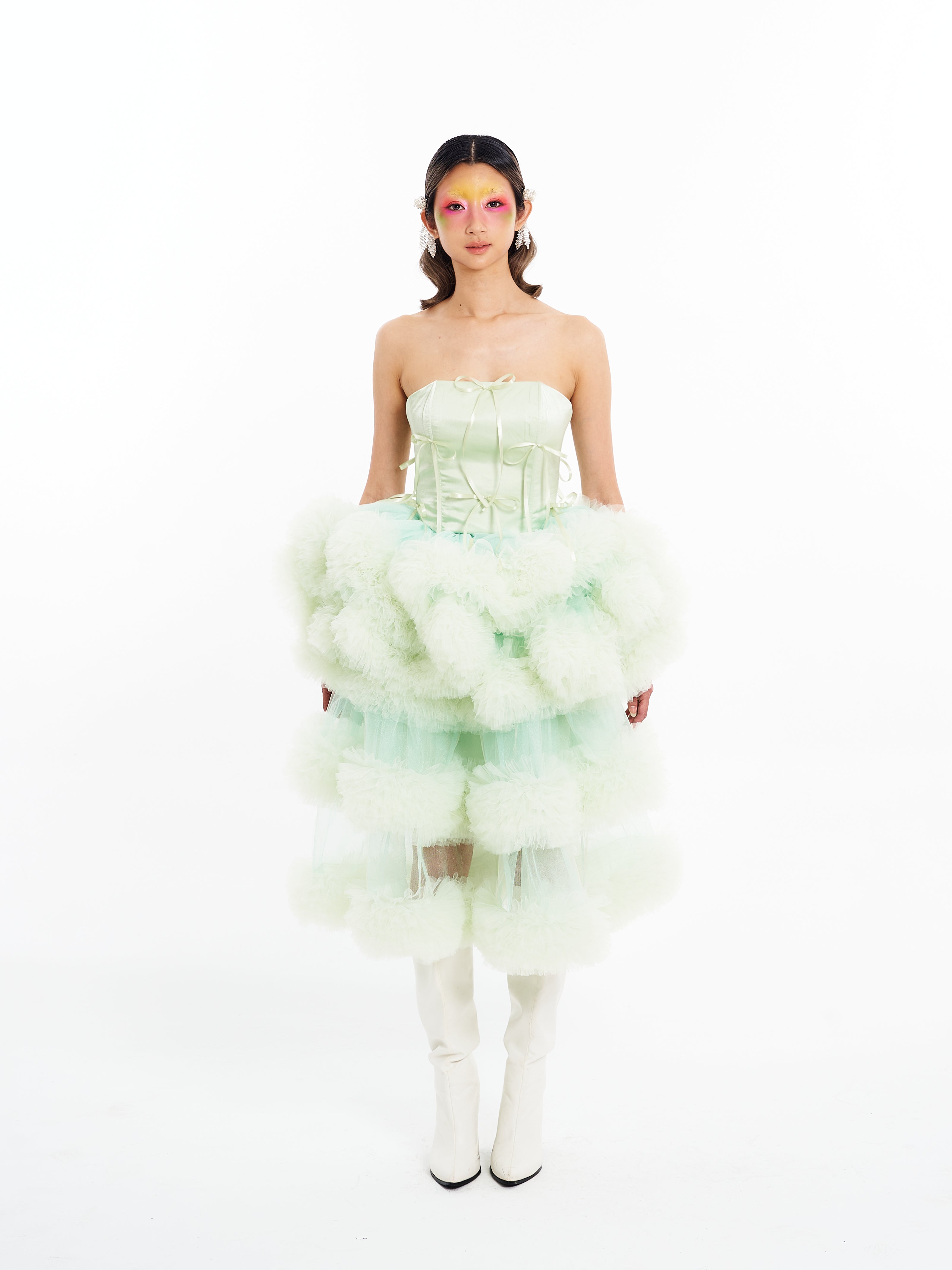 Green Corset with Poof Skirt
