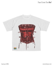 Red Corset Ribbon Tee