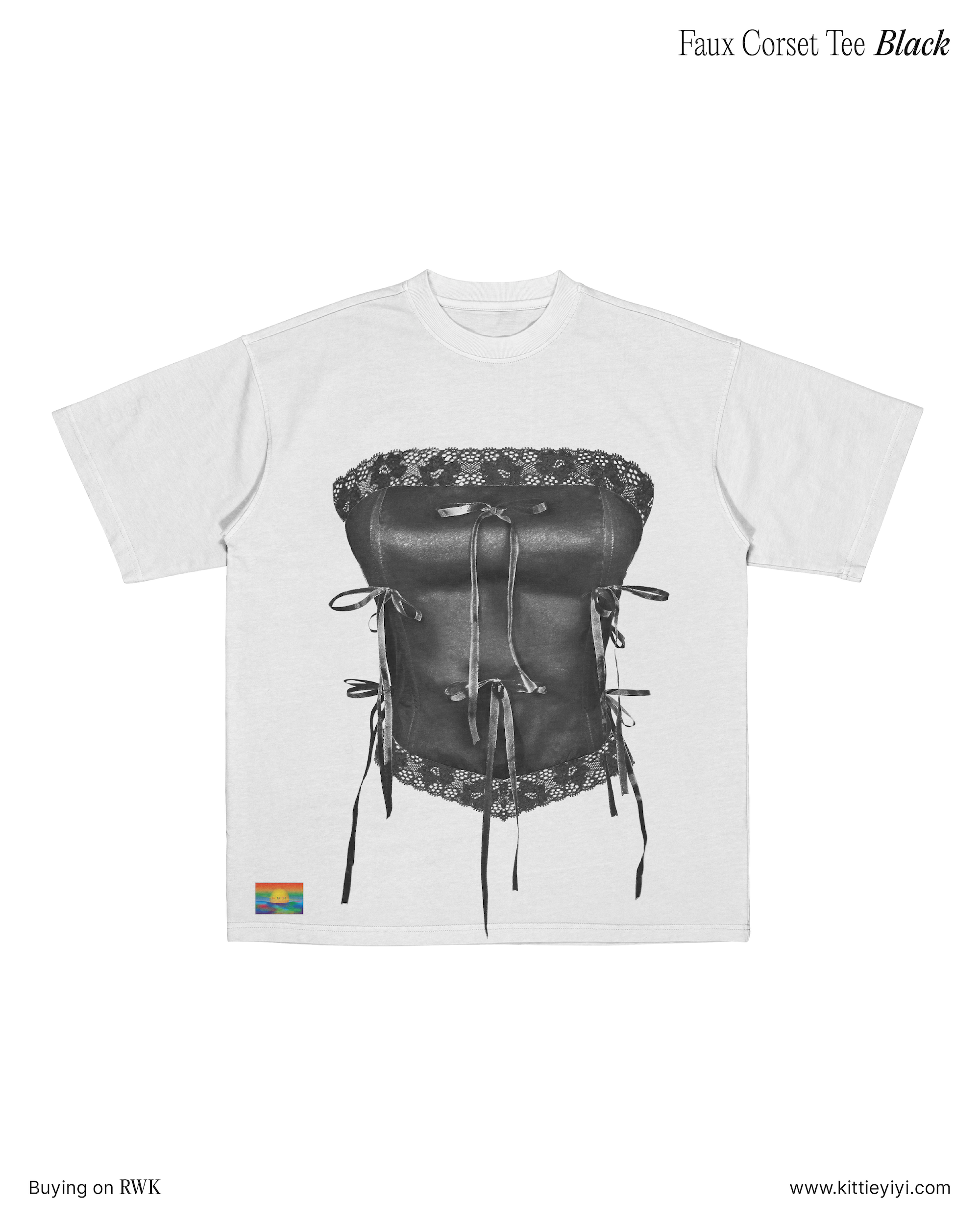 Black Corset Ribbon Tee