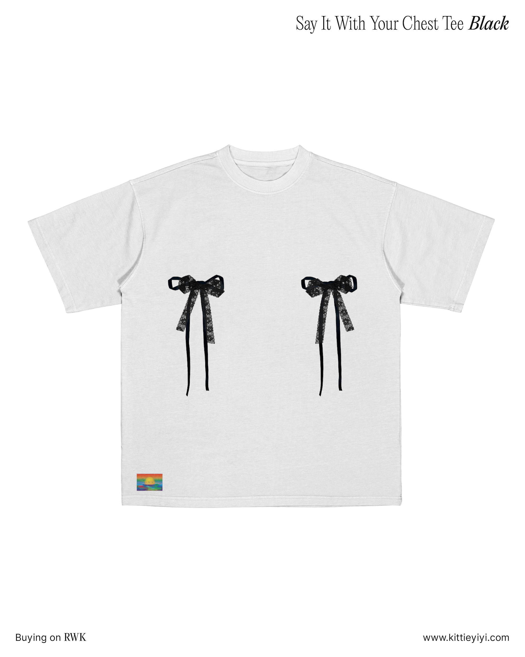 Black Ribbon Chest Tee