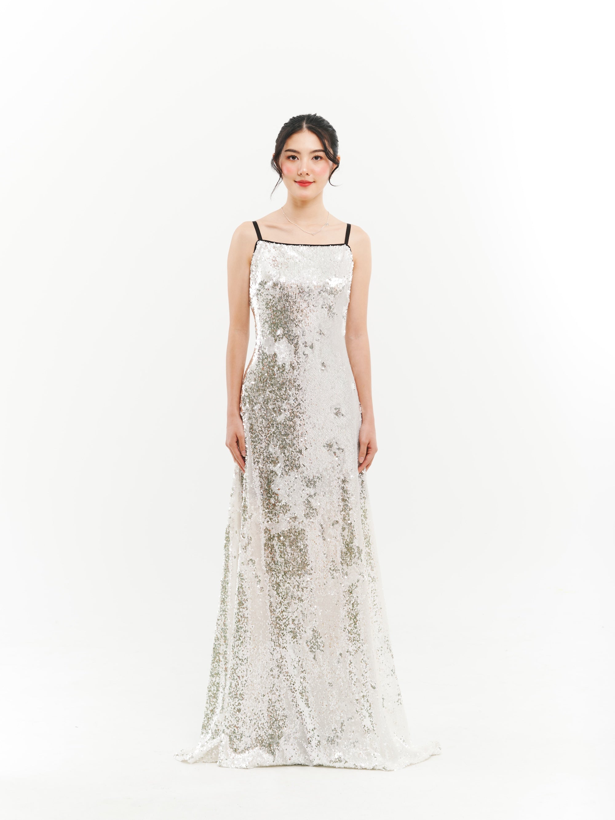 Silver Maxi Sequin Dress
