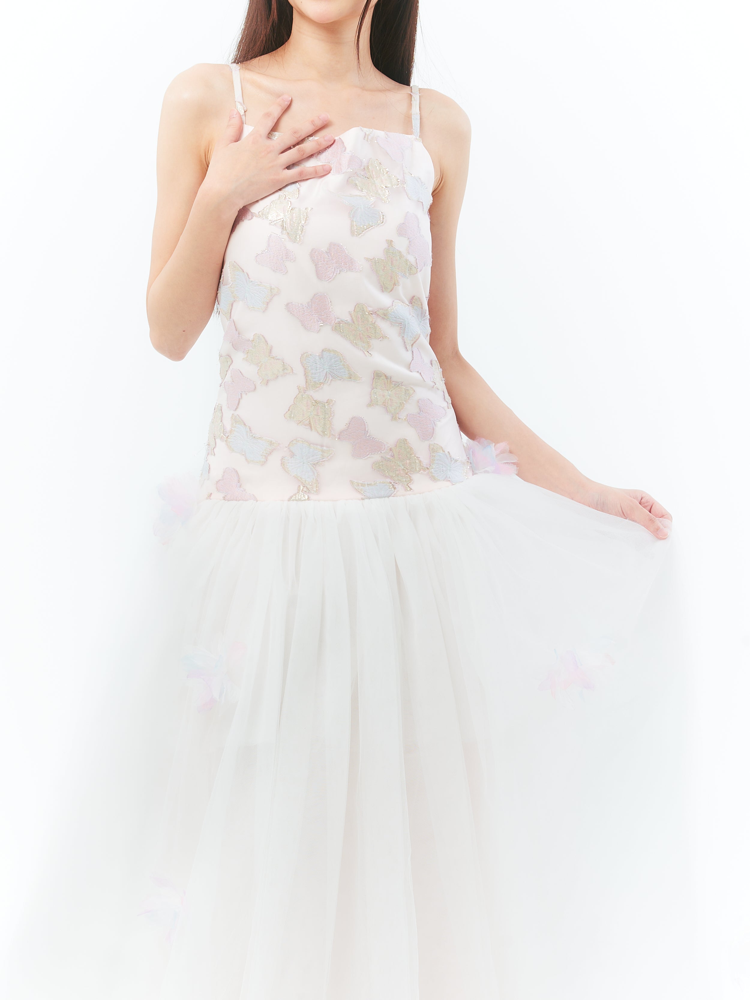 White Butterfly Maxi Dress