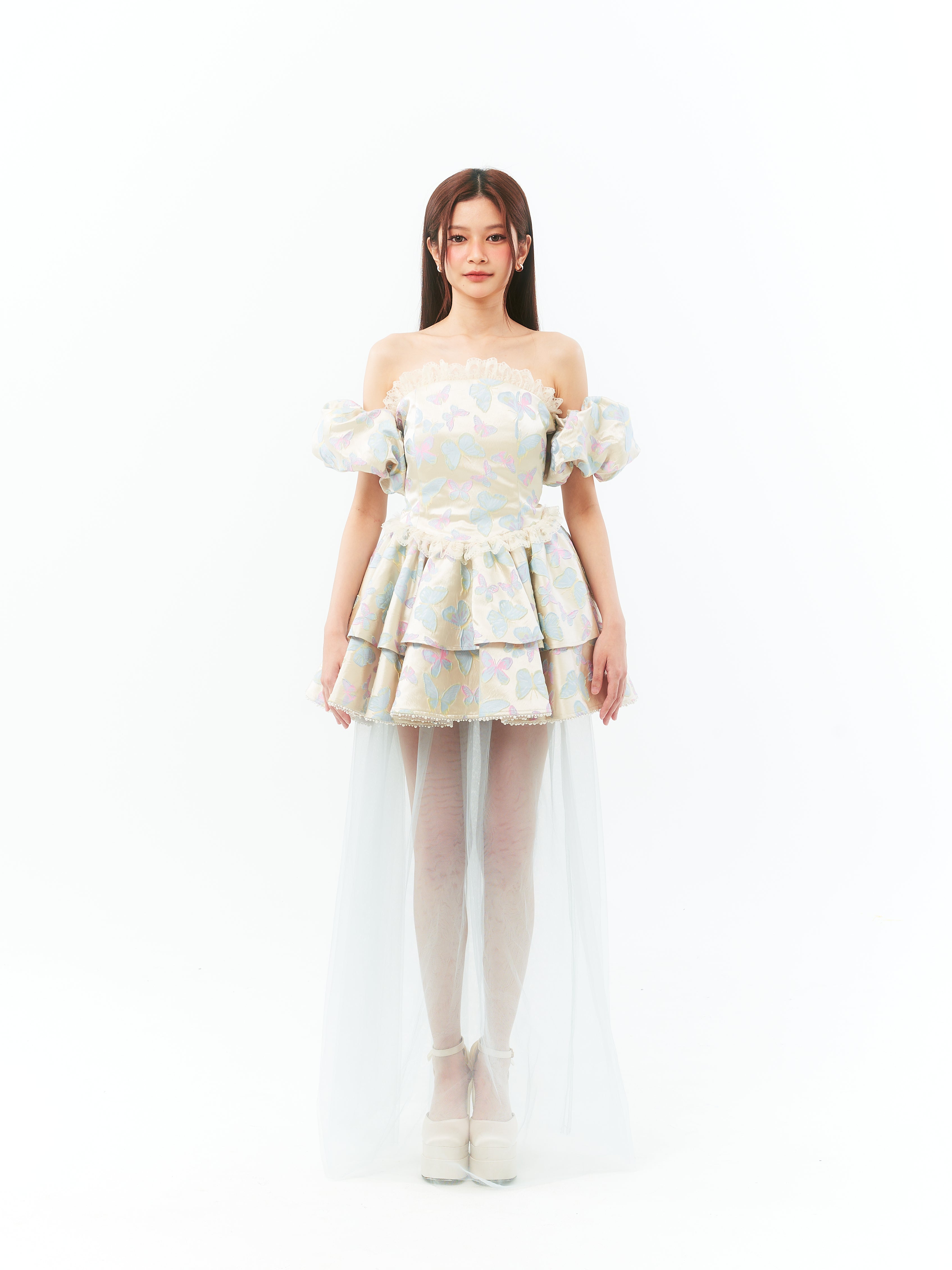 White Pastel Butterfly Princess Fairy Dress