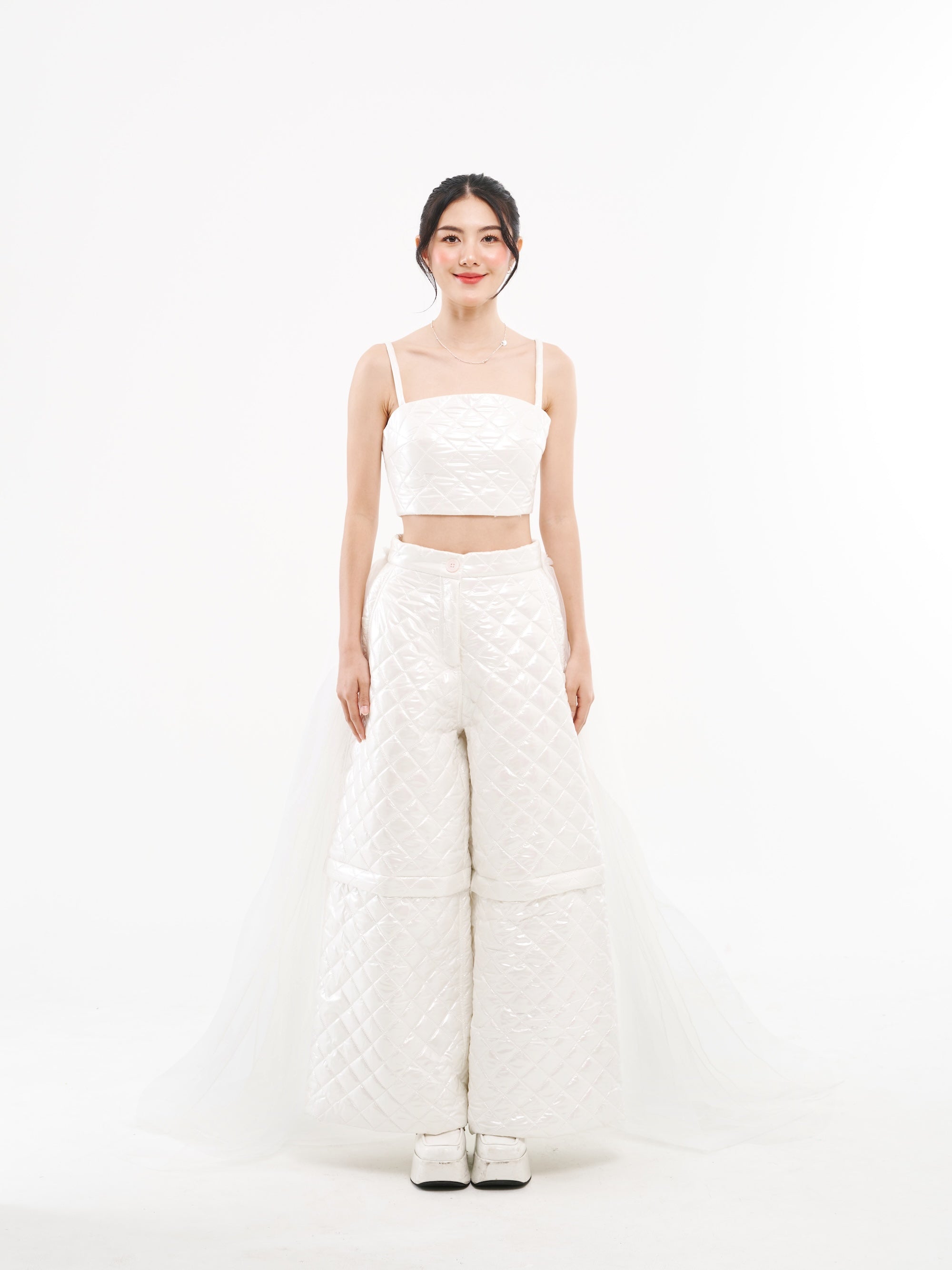 White Quilted Iridescent Set