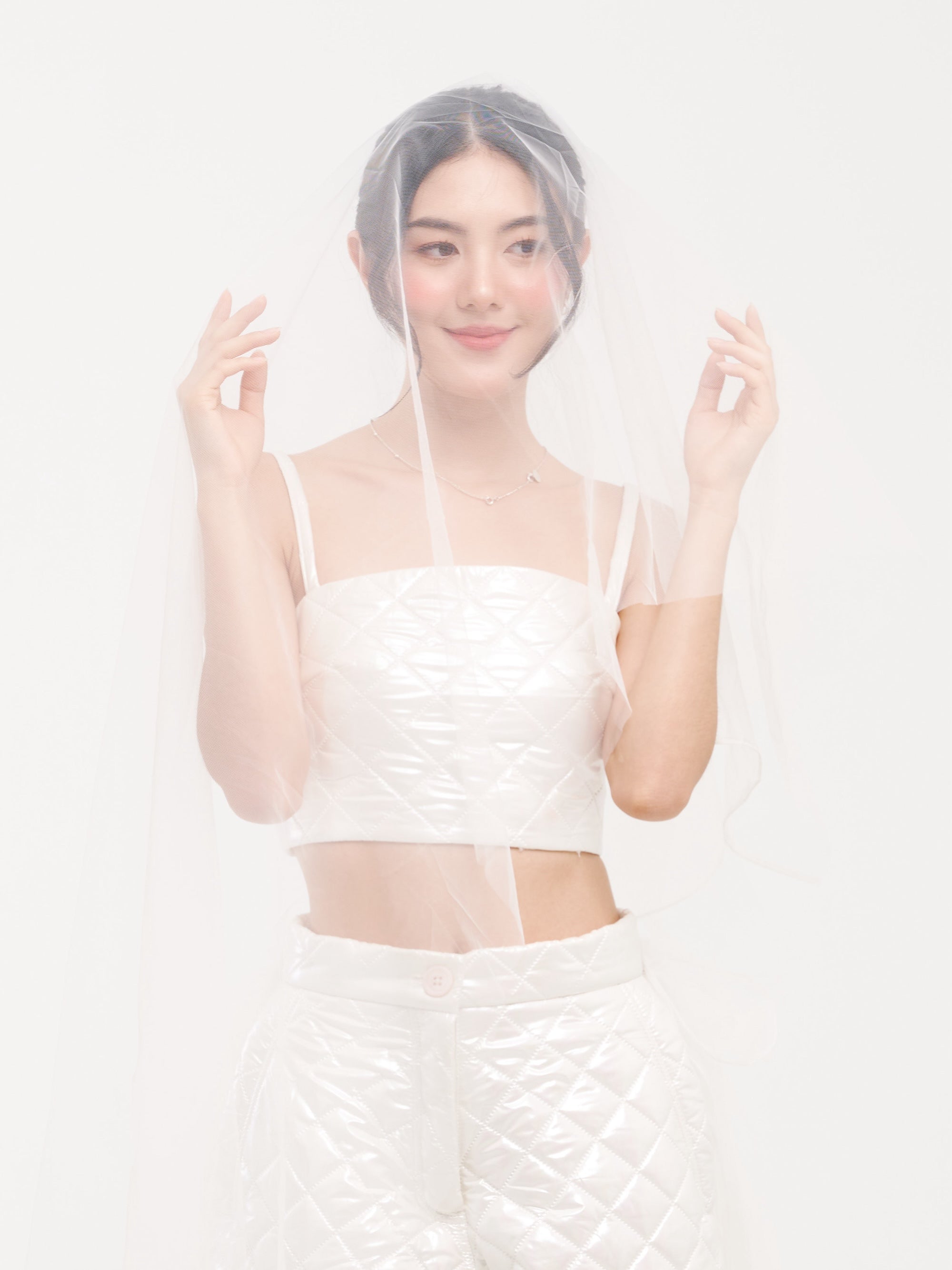 White Quilted Iridescent Set