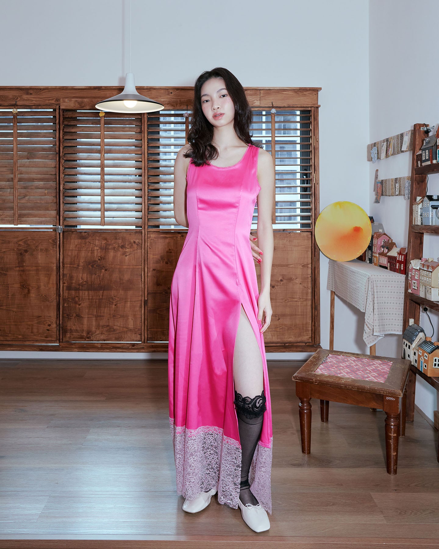 Pink Maxi Slit Dress