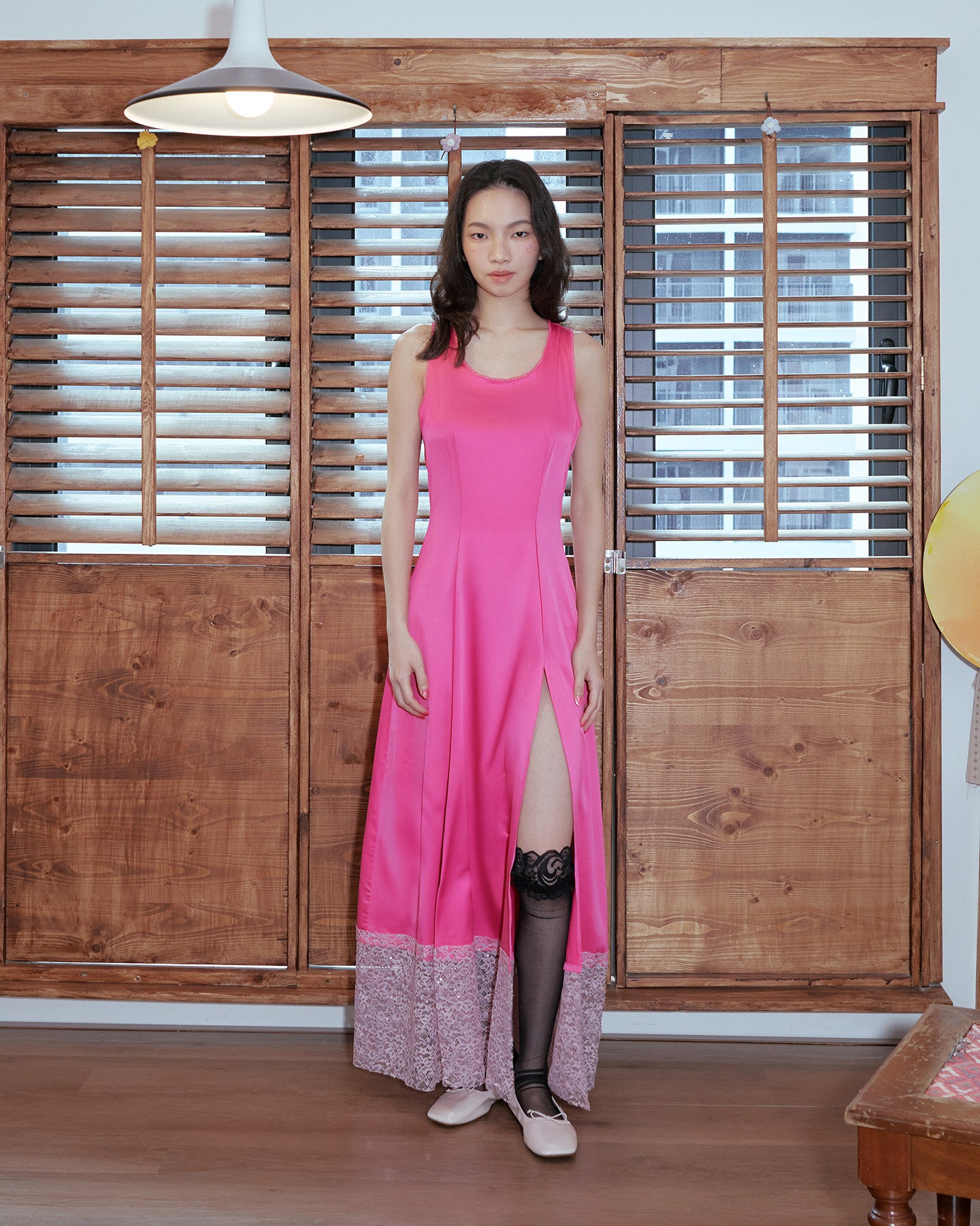 Pink Maxi Slit Dress