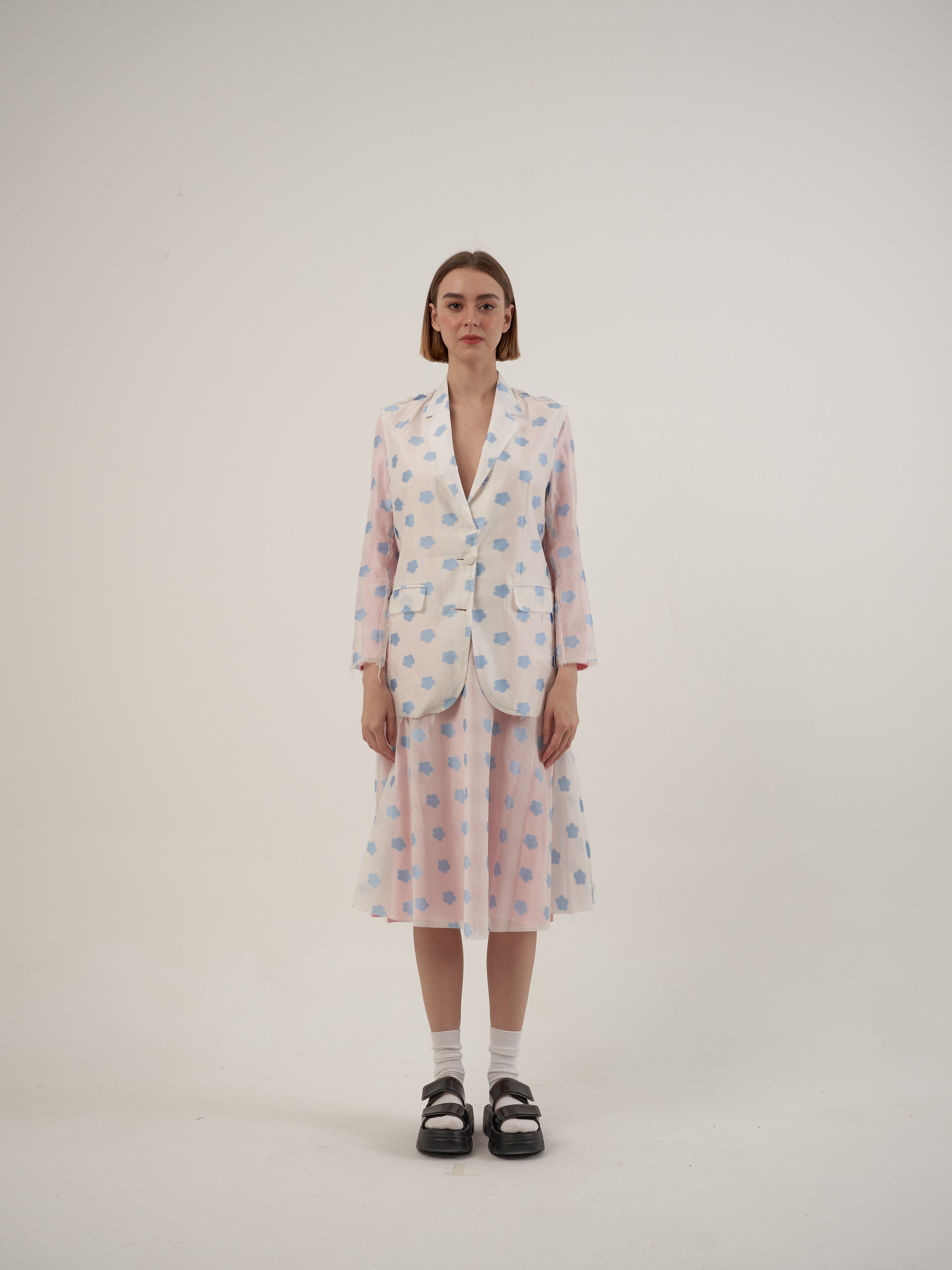 White Cloud Jacket Skirt Set