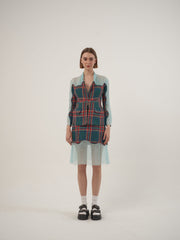 Green Checkered Jacket Set