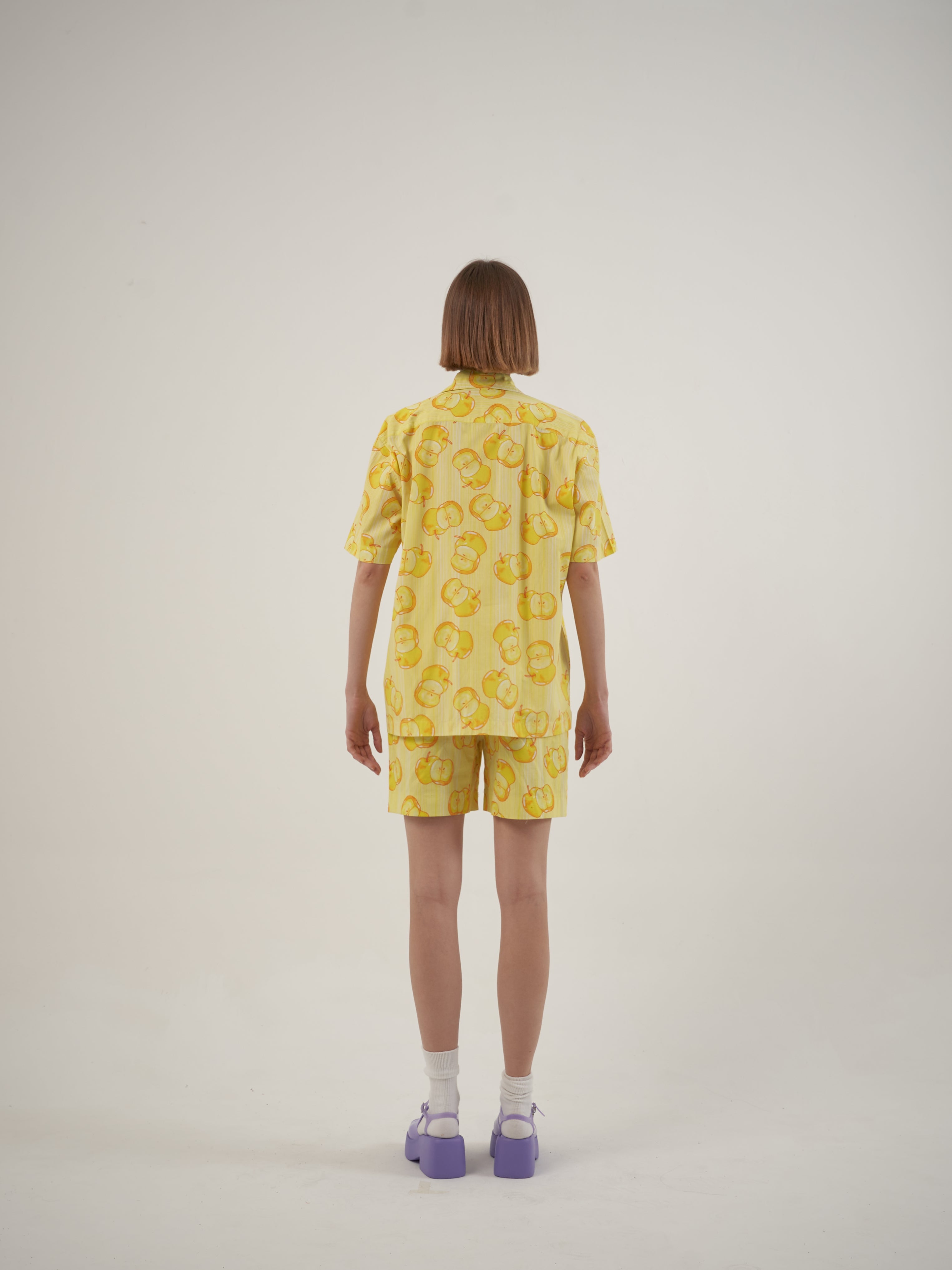 Yellow Apple Shorts Set
