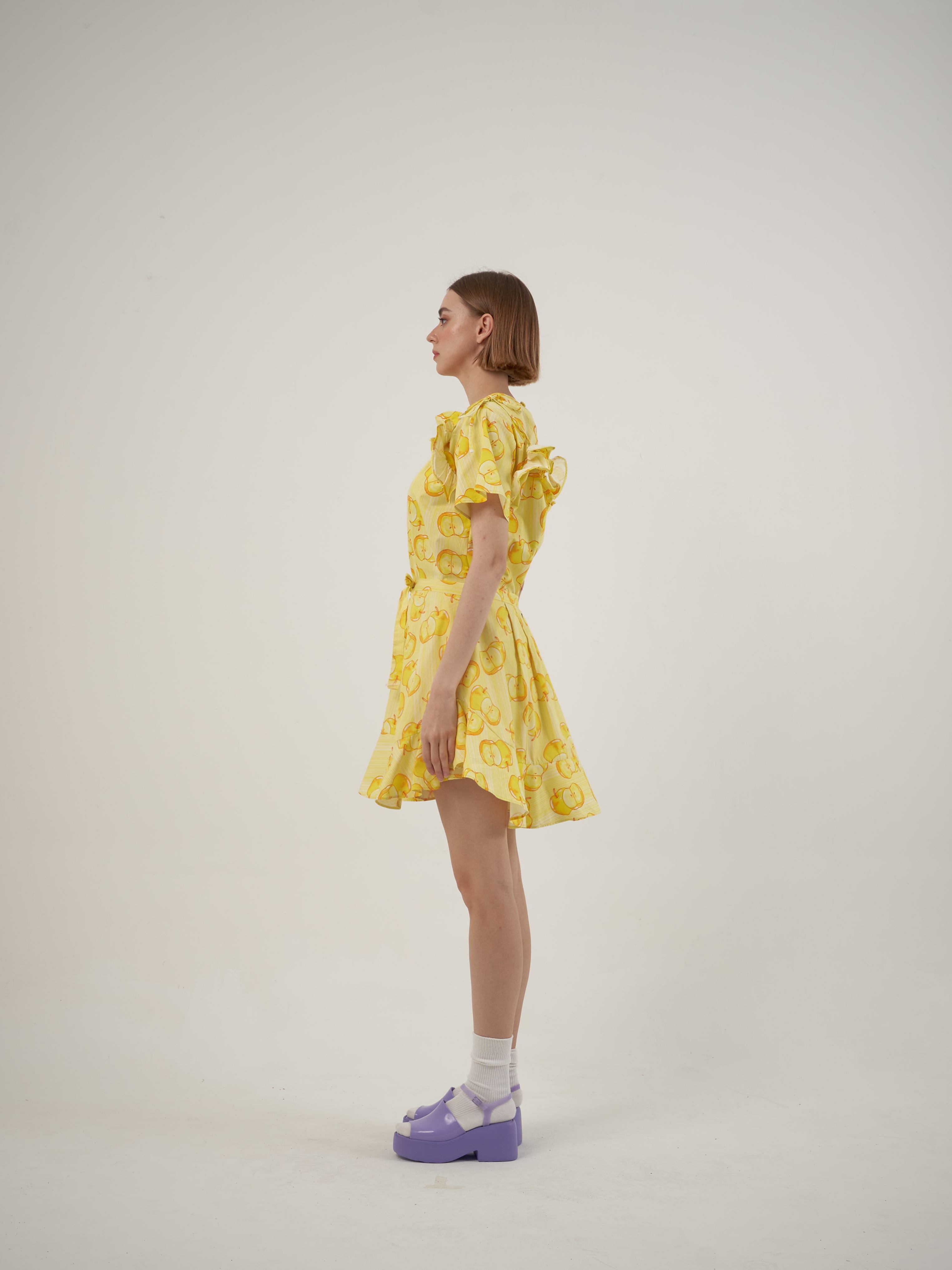 Yellow Apple Apron Dress