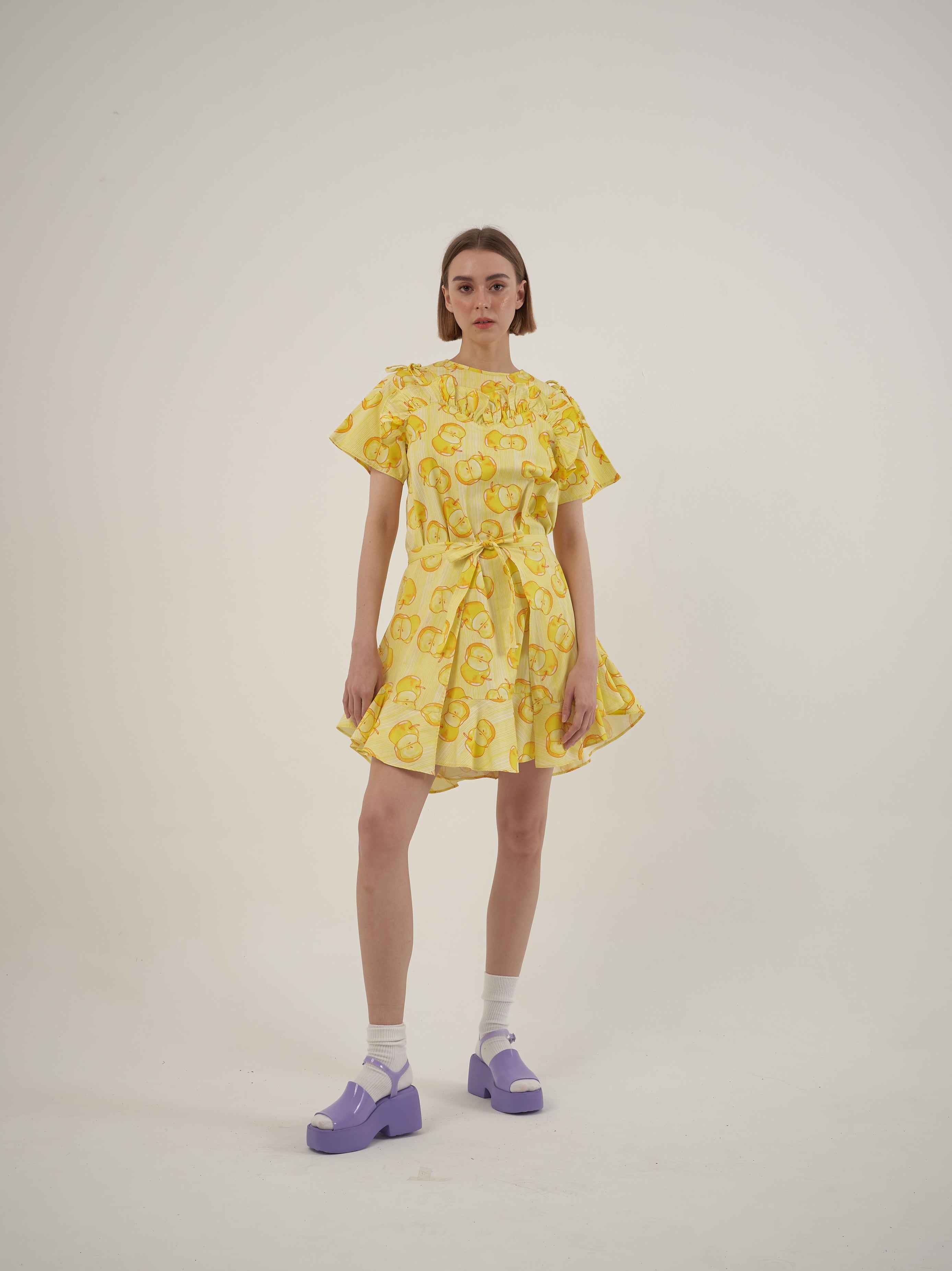 Yellow Apple Apron Dress Kittie Yiyi Yellow Apple Apron Dress Kittie Yiyi