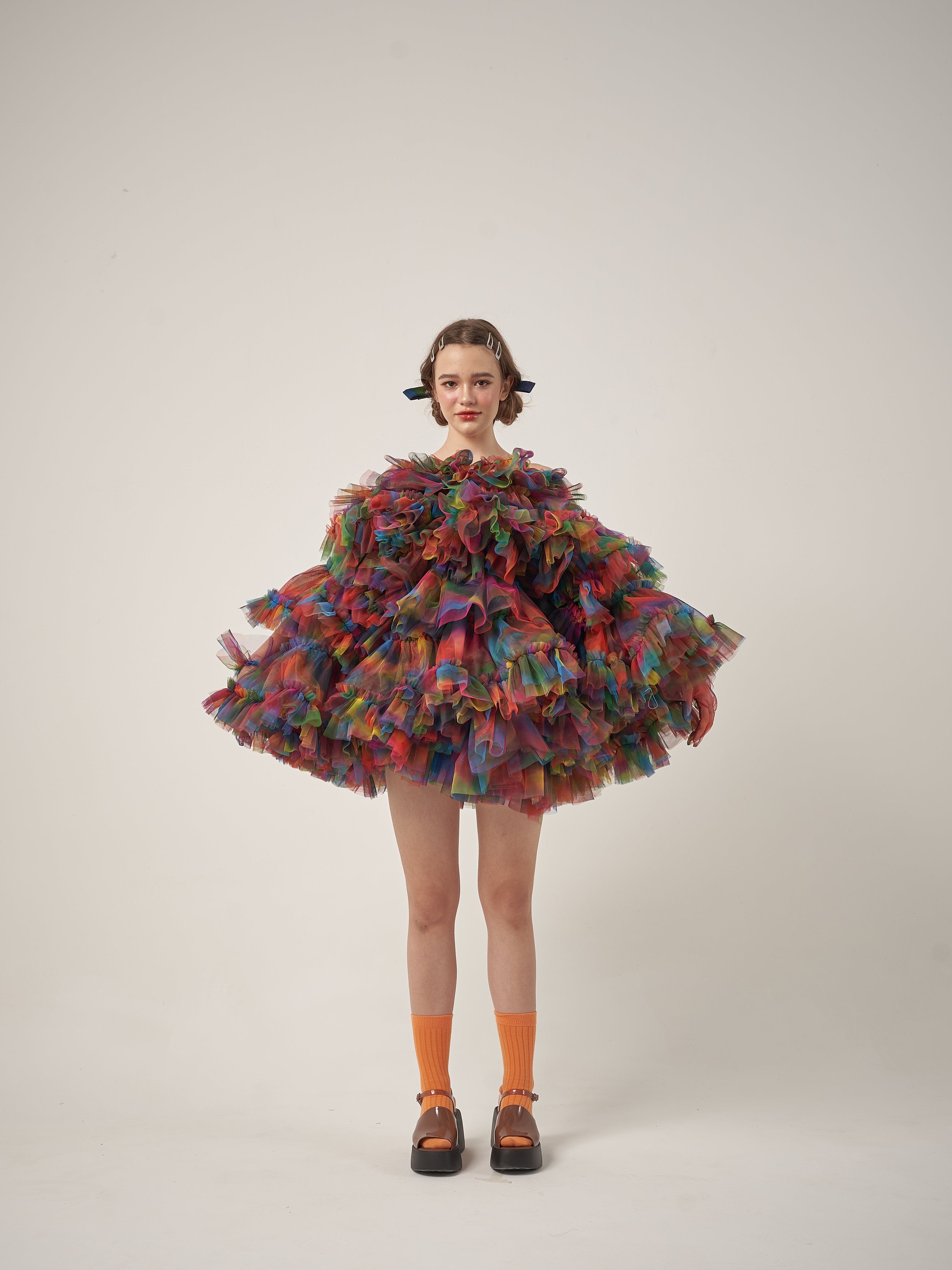 Rainbow Puffy Tulle Dress