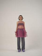 Pink Strawberry Dress and Grey Suit Set