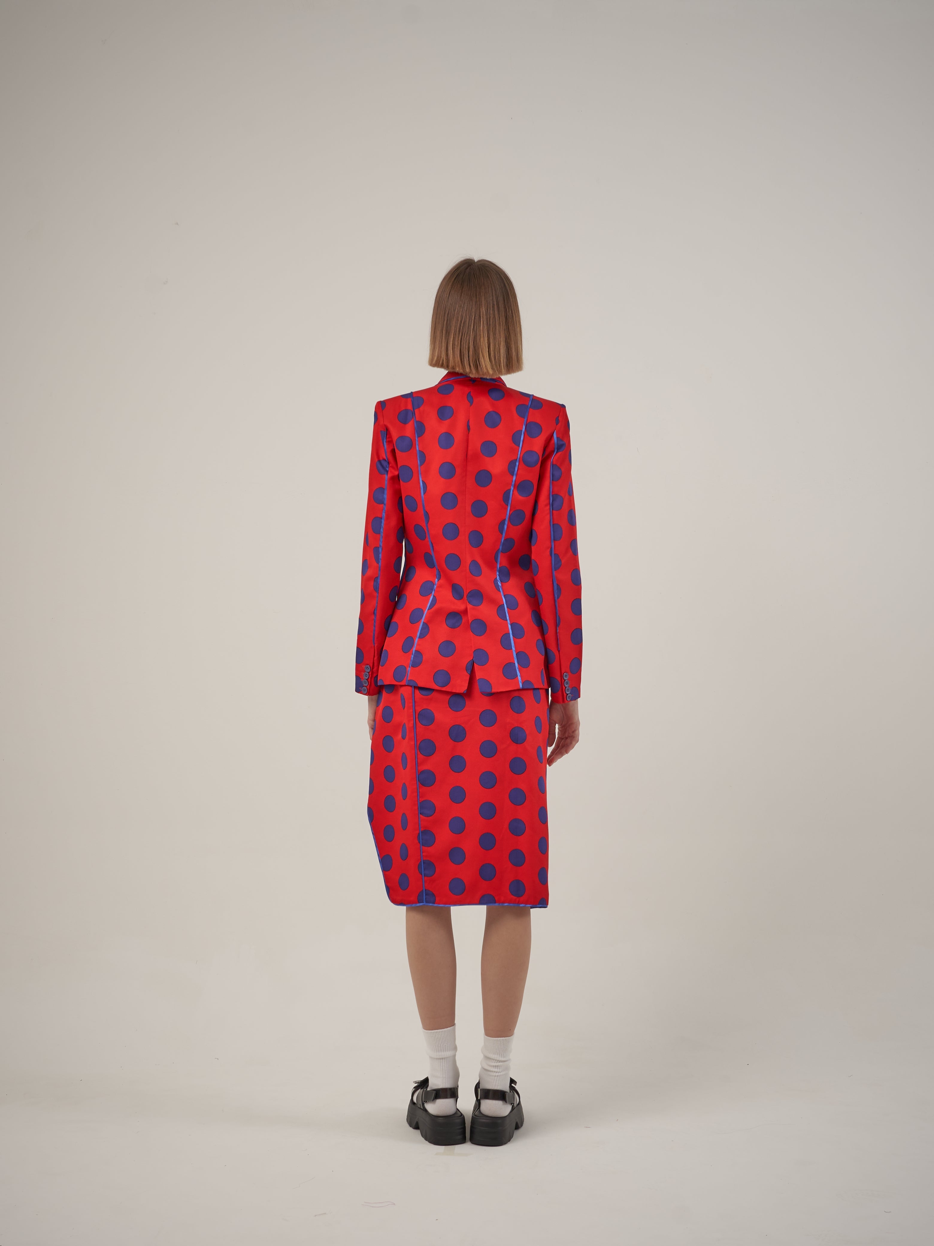 Red Polka Dots Jacket Set