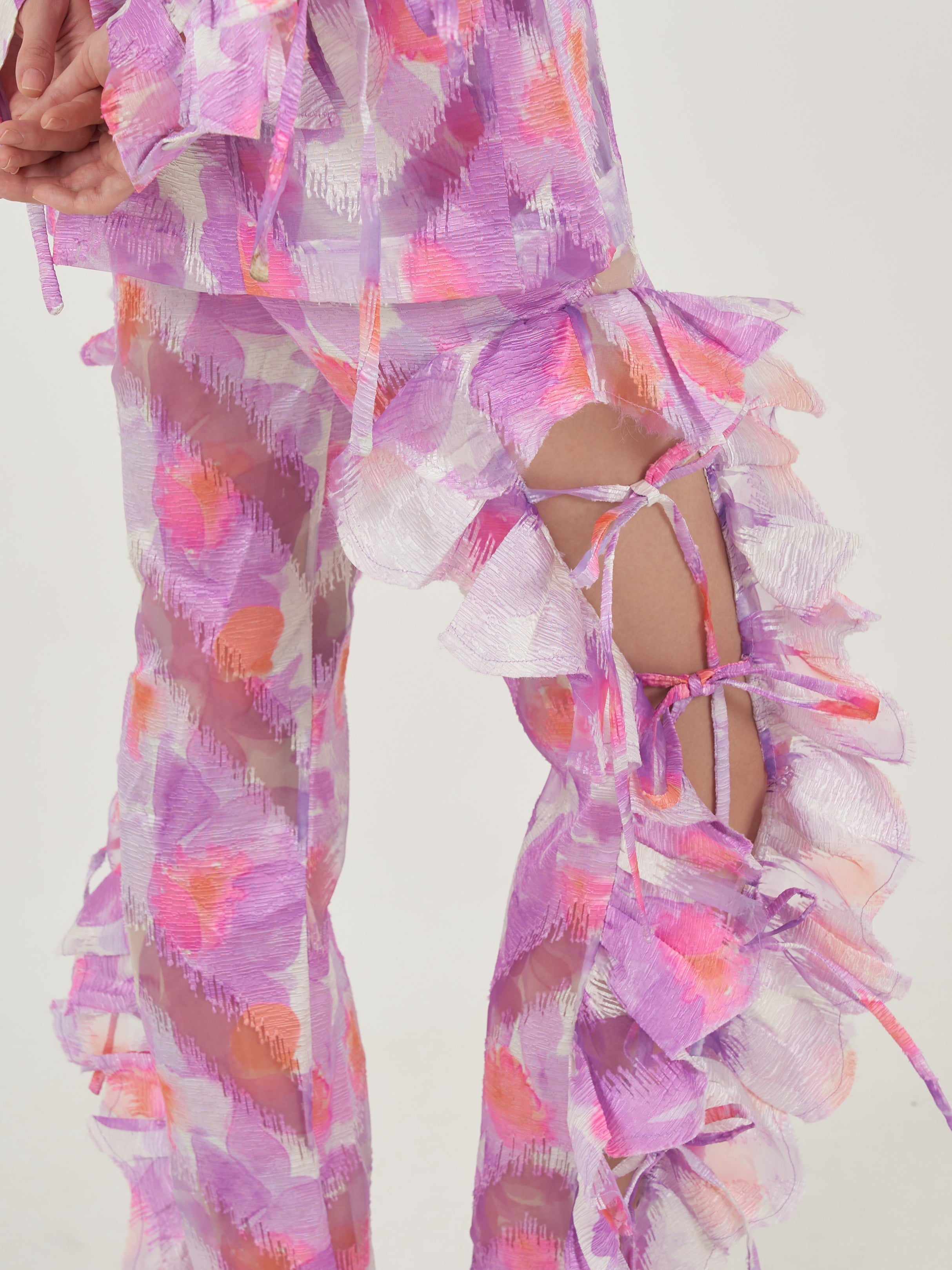 Purple Scallop Jacket Set