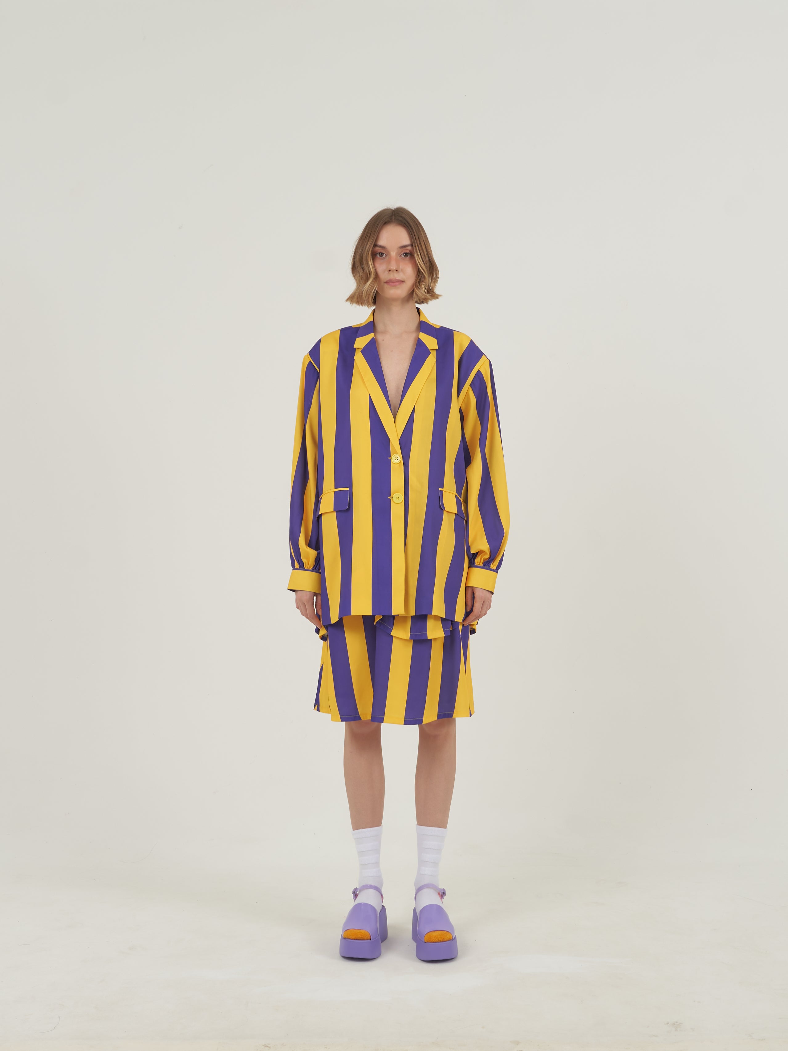 Yellow Purple Striped Set