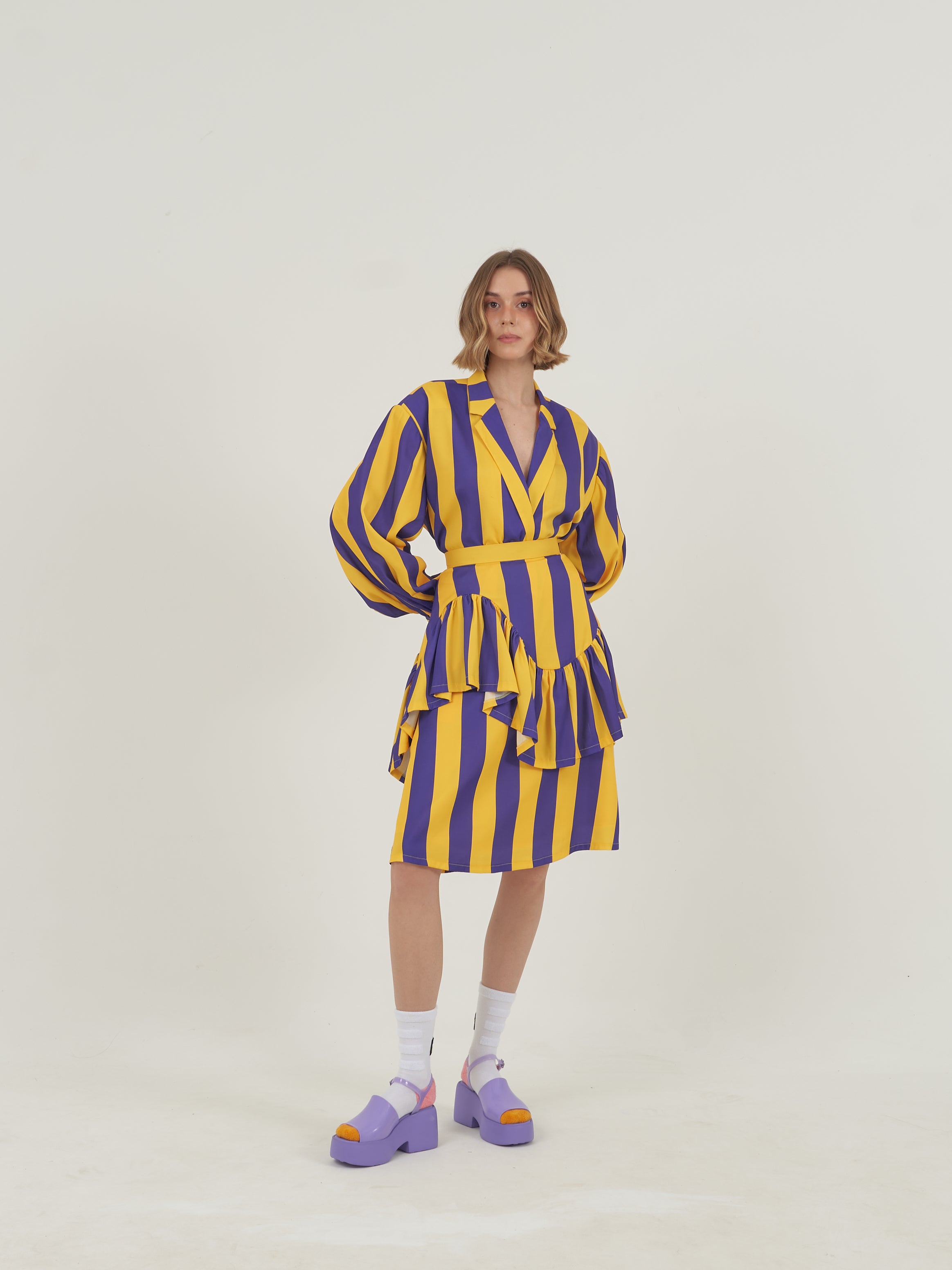 Yellow Purple Striped Set