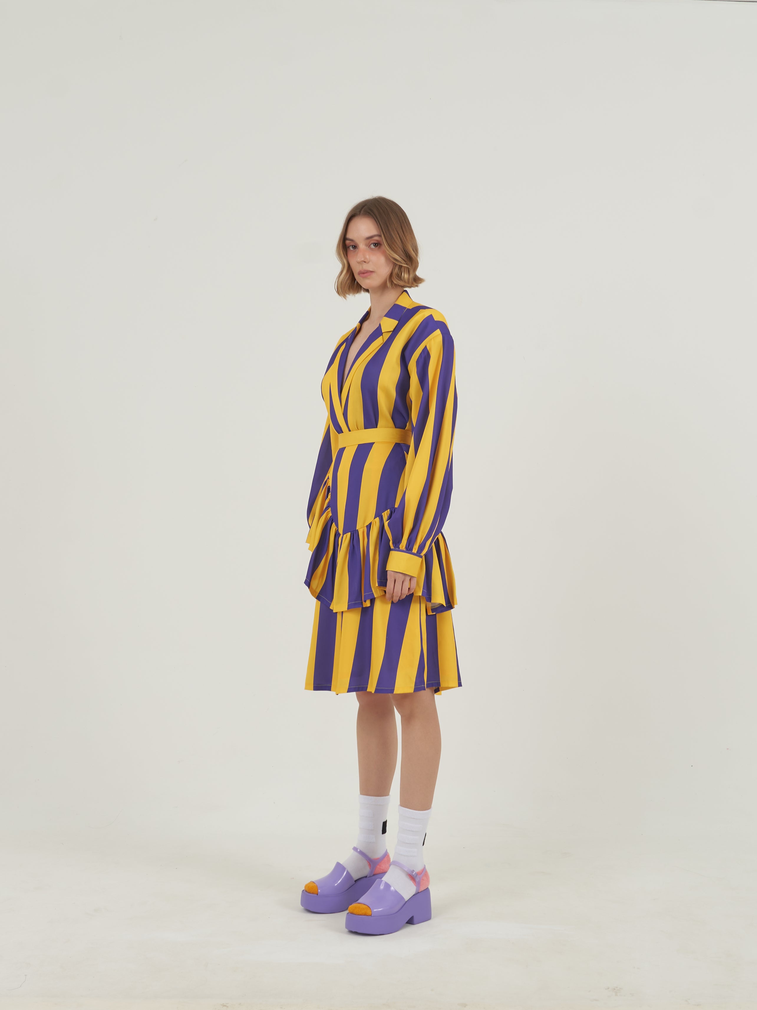 Yellow Purple Striped Set