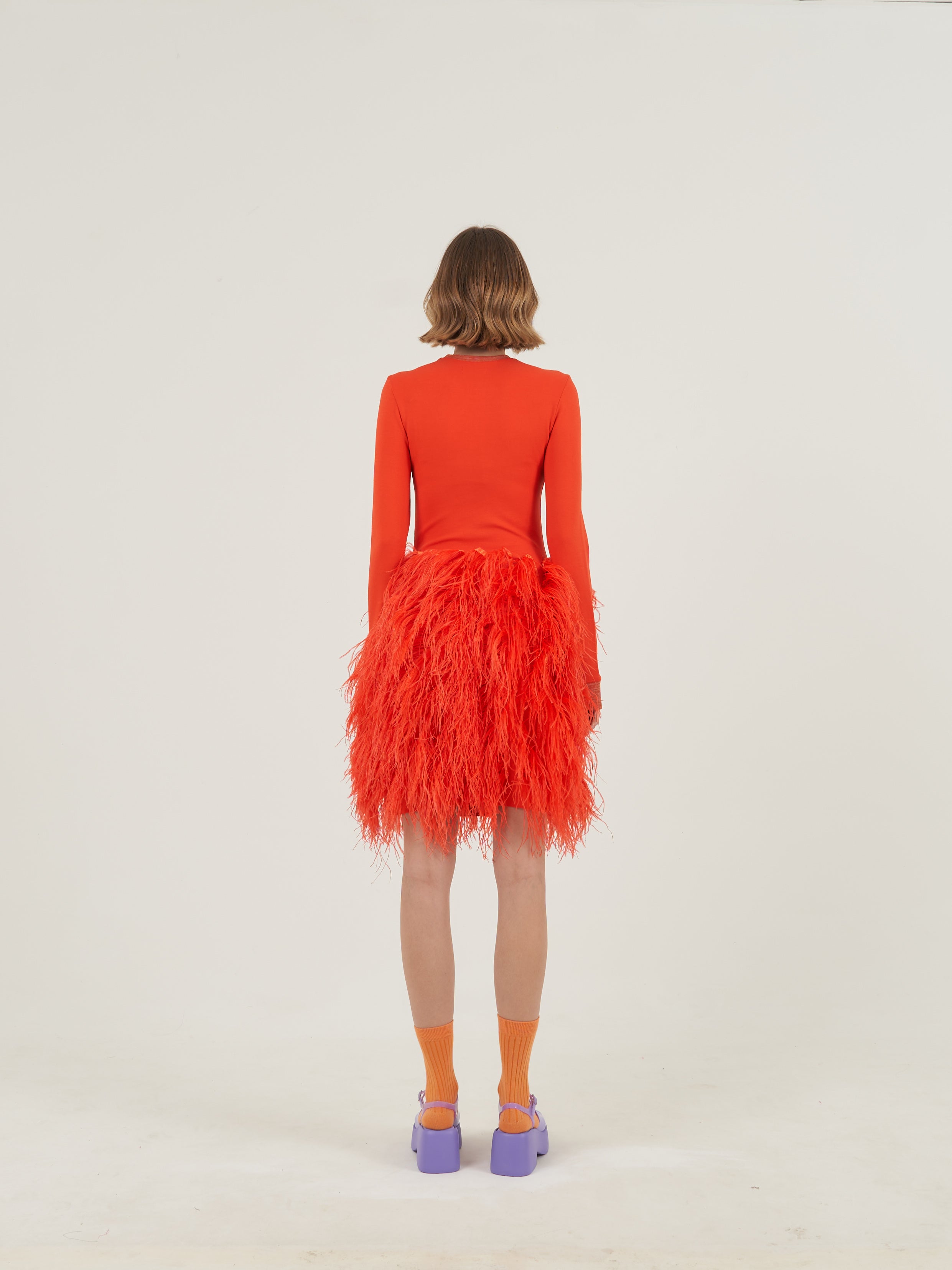 Orange Feather Dress