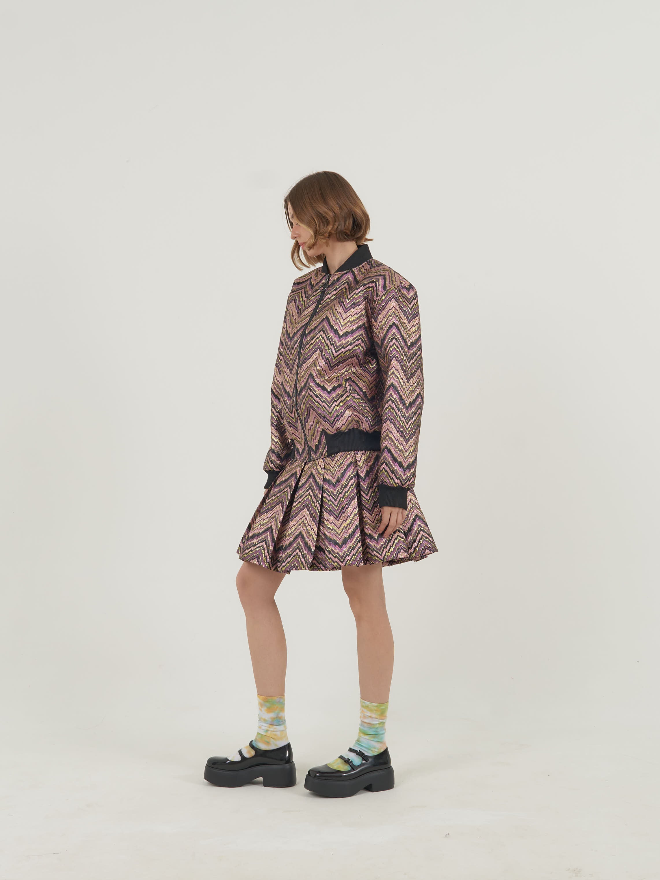 Purple Reversible Bomber Jacket Set