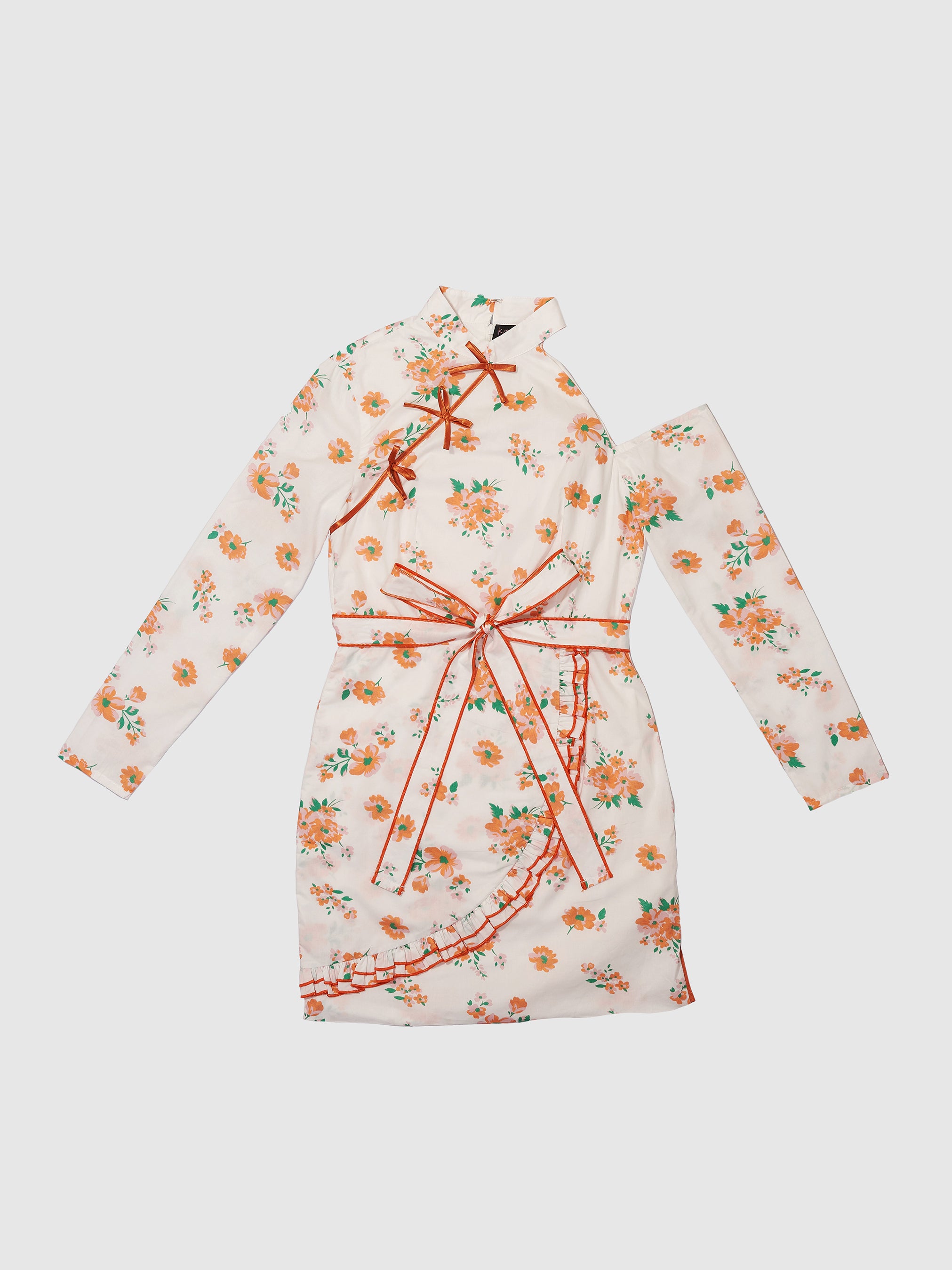 White and Orange Cheongsam